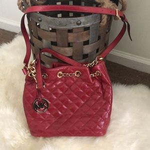 Frankie Quilted Large Convertible Red Leather